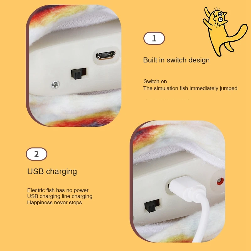 

Electronic Pet Cat Toy Electric USB Charging Simulation Fish Toys For Dog Cat Chewing Playing Biting Supplies