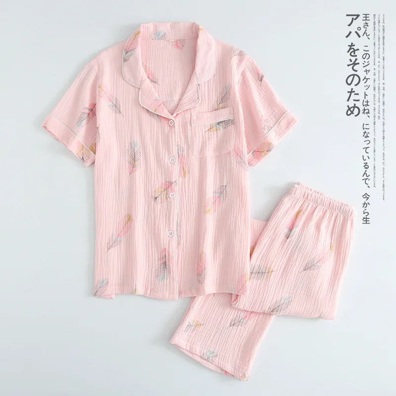 Short-Sleeve Пижамные комплекты спальные костюмы Осенне-зимняя Дамская обувь весна, пижамы одежда спальные костюмы, одежда для сна, женские Ночная Рубашка домашняя одежда - Цвет: Short-Sleeve