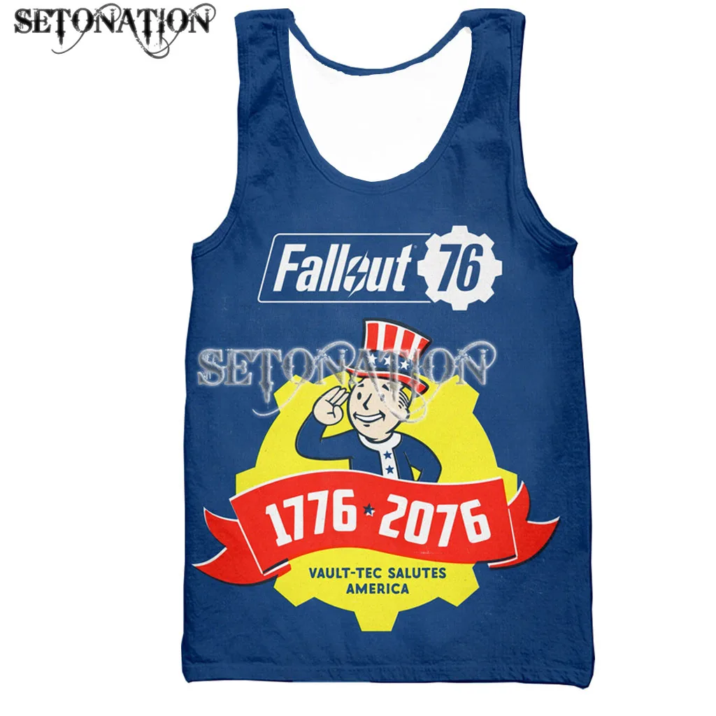 Новинка модный крутой жилет Fallout для мужчин и женщин с 3D принтом летняя