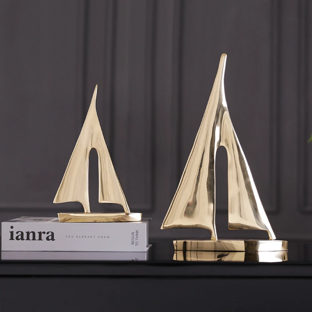 Роскошный латунный золотой садовый декор лодка из чистой меди распродажа