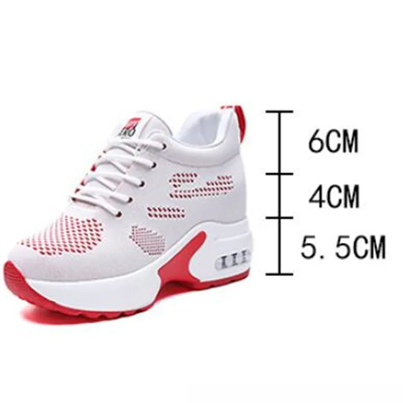

New women's shoes fly woven increase in height 4cm wild high-top platform sneakers womens shoes zapatos de mujer moda shoes