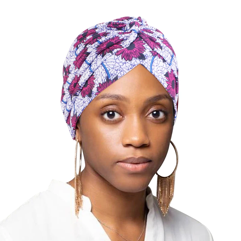 

12pc/lot Women Print Flower Knot Cancer Ruffle Chemo Hat Beanie scarf Turban Head Wrap Knitted Cap Hair