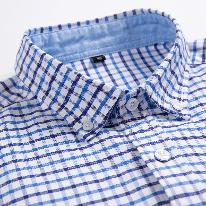 

S to 5xl soft pure cotton oxford comfortable long sleeve solid/ striped/checkered design business men casual shirts