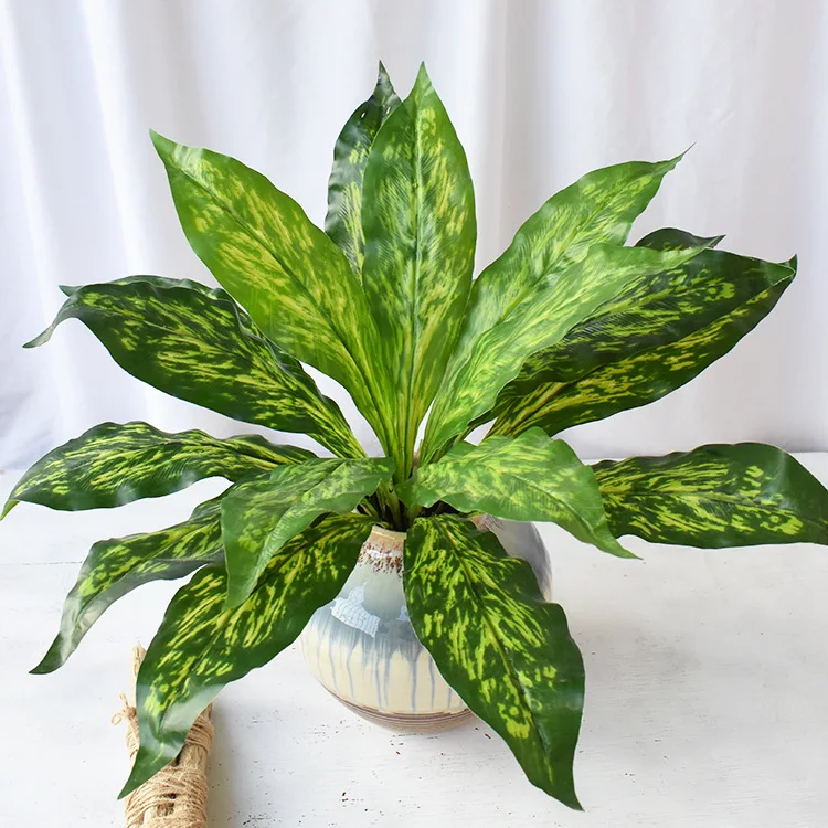 

Palm Plastic Artificial Plants For Home Decor Green Tropical Garden Decoration Fake Leaves Grass Plant Bonsai Decoration