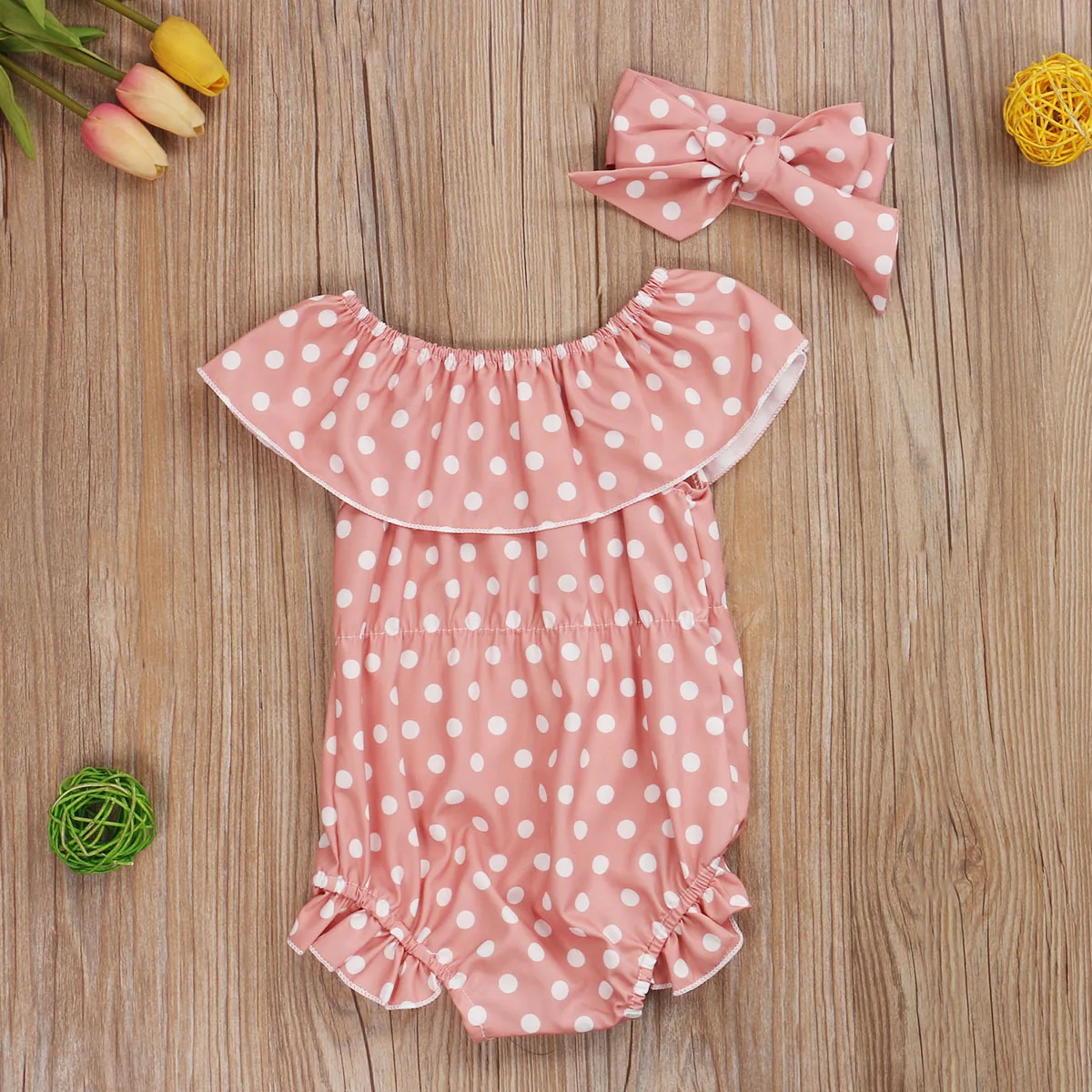 

Pudcoco Newborn Baby Girls Polka Dot Romper 2020 Summer New Short Ruffles Sleeve Playsuit Jumpsuit for Infant Kids