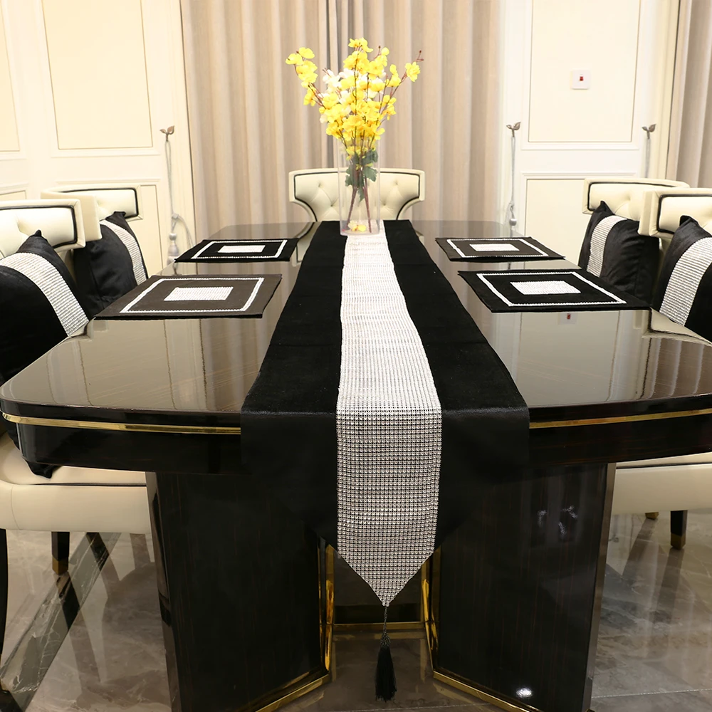 

1pcs Stylish Table runner, Simple modern table runner, luxurious, faux silk, for Wedding and Christmas Party Decoration (Gray )