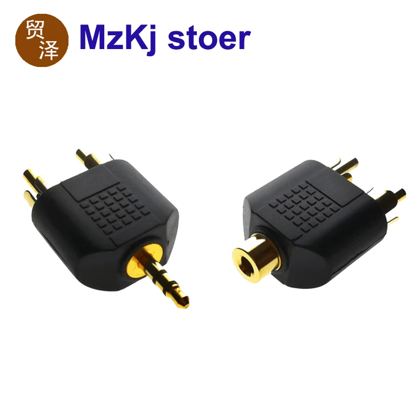1 шт. Новый позолоченный штекер 24K 3 5 мм на 2 RCA разъема для AV Audio | Электронные