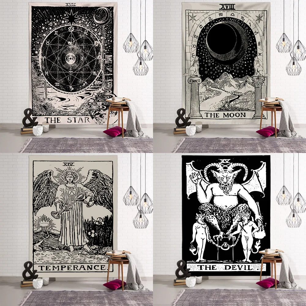 

Mandala Tapestry White Black Sun And Moon Tapestry Wall Hanging Gossip Tapestries Hippie Wall Rugs Dorm Decor Blanket 150x130cm