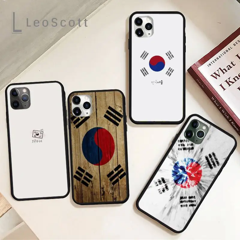 

South Korea Flag country Phone Case for iPhone 11 12 pro XS MAX 8 7 6 6S Plus X 5S SE 2020 XR Soft silicone