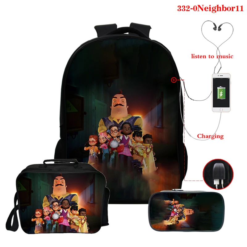 

Hello Neighbor 3D Casual Backpack New Trend Backpack Laptop Backpacks for Teenager Boys School Bags Male Shoulder Bags Rucksacks