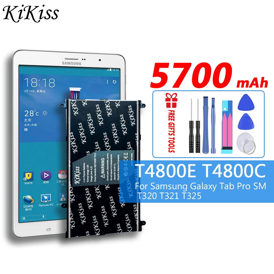 

KiKiss for Samsung Galaxy Tab Pro 8.4" SM-T325 T325 T320 T321 Battery T4800E T4800U 5700mAh bateria Tablet Replacement