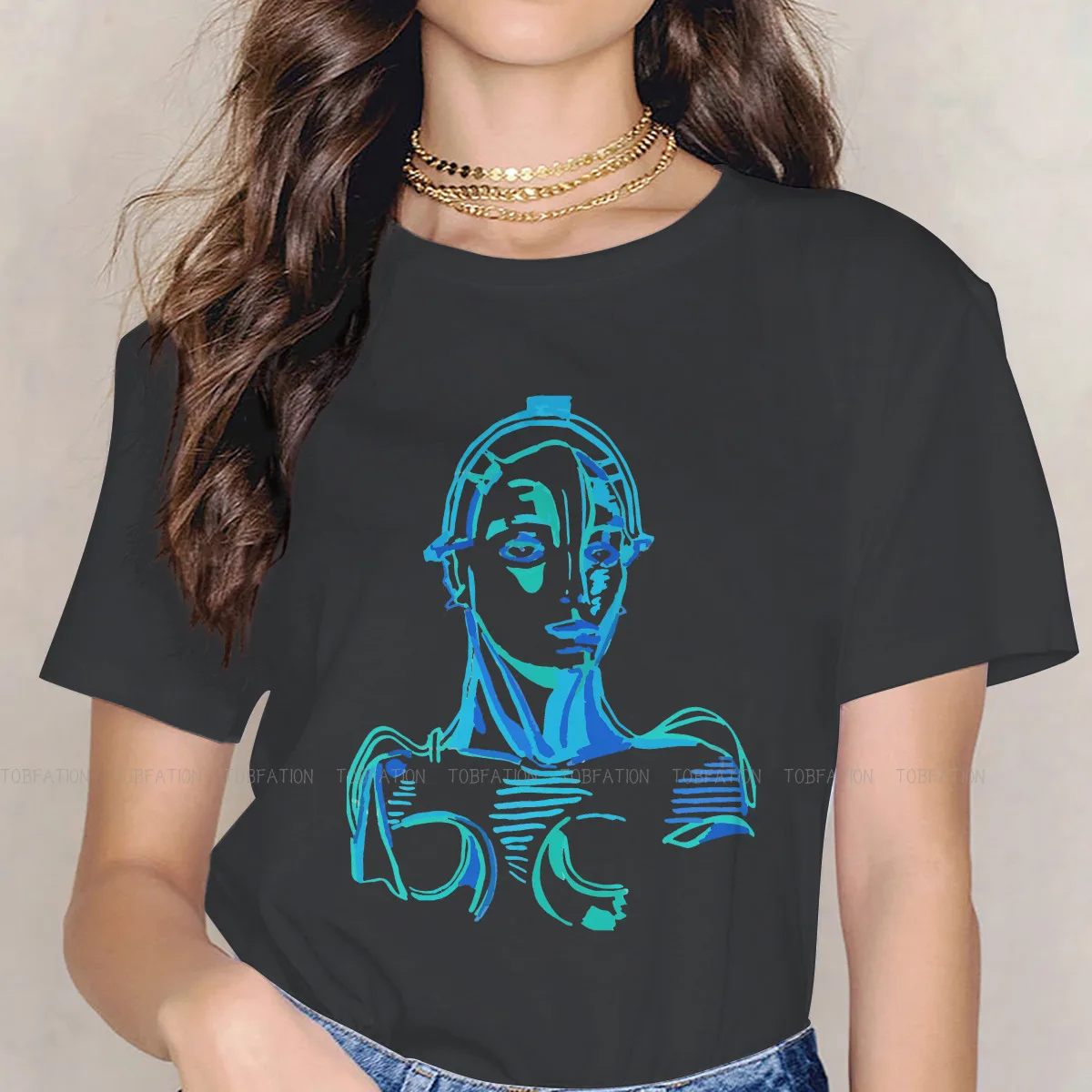 

ROBOT GIRL 4XL TShirt for Girl Metropolis Science-Fiction Film Comfortable 4XL 5XL Graphic T Shirt Short Sleeve Ofertas