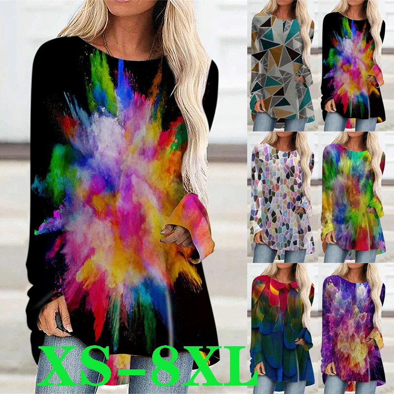 

Autumn and Winter Long-sleeved Shirts Long-sleeved T-shirt Fashion Plus Size Long-sleeved Tops Shirts New Print Tops