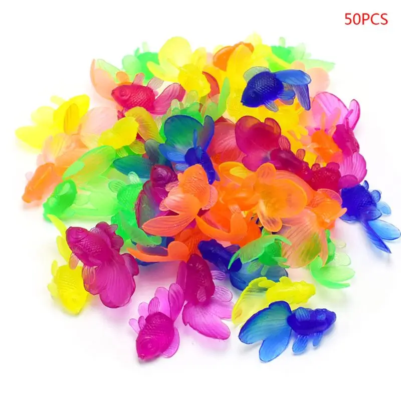 

50Pcs/bag Kids Bath Beach Toy Simulation Small Goldfish Lifelike Gold Fish Model XX9E