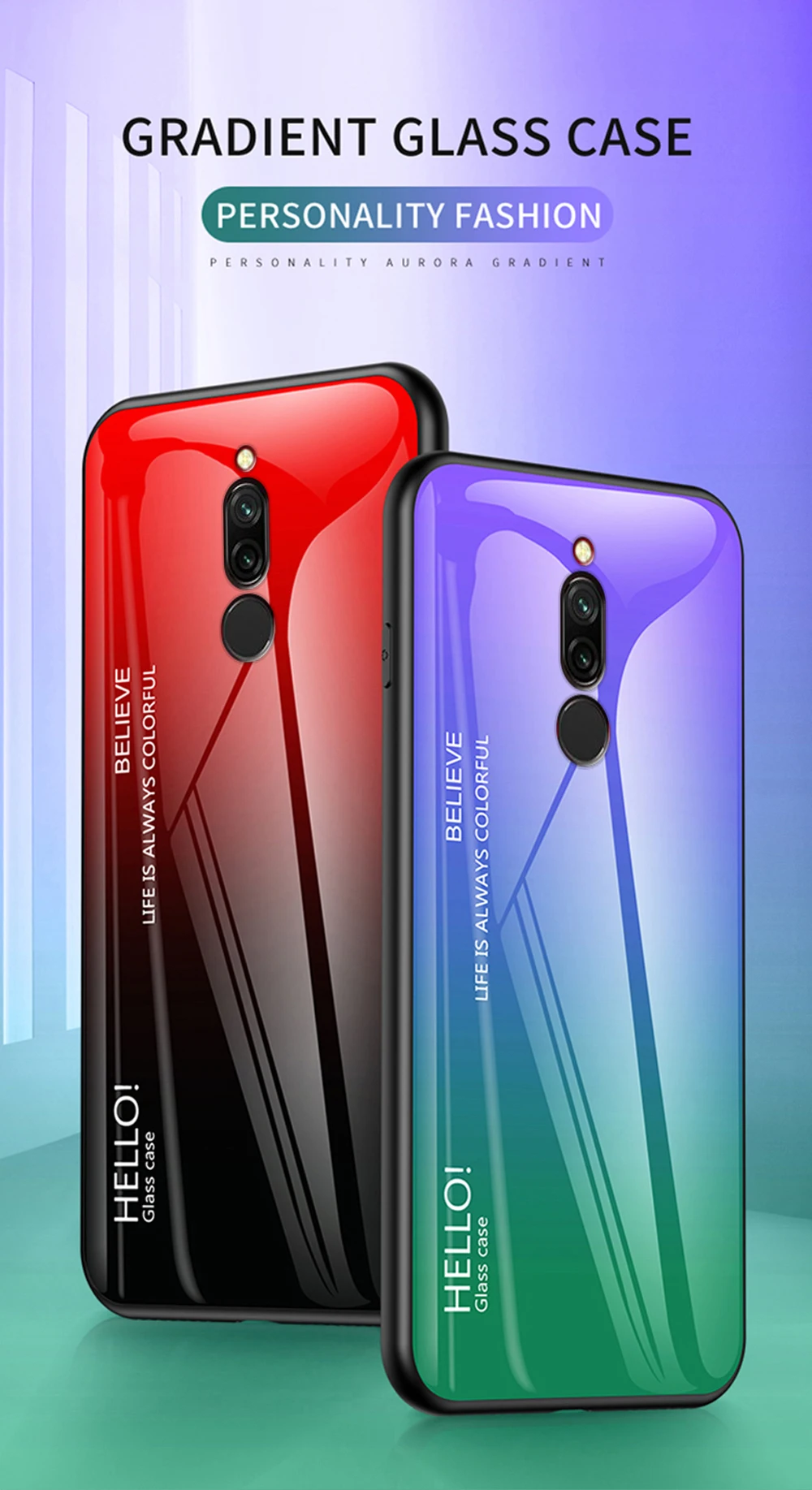 Для Xiao mi Red mi Note 5 6 Pro 6A 7 Чехол из закаленного стекла с градиентом для Xiaomi mi 8 A2 Lite A1 9 mi 8 mi 6 mi 9 Pocophone F1 чехол