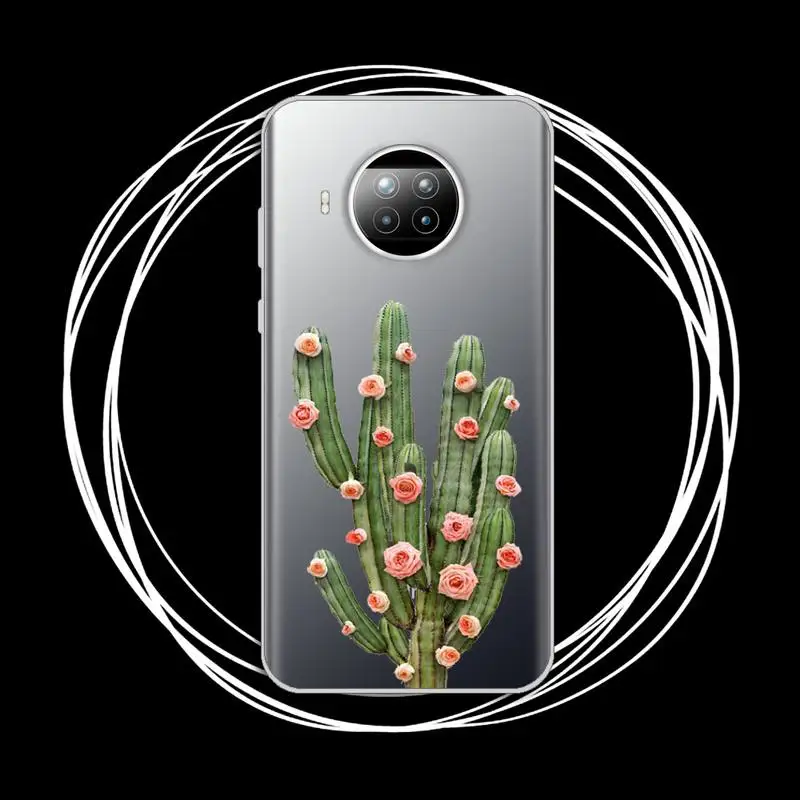 

Cute cactus Phone Case Transparent for xiaomi redmi note 8 9 9s 11 10t lite pro
