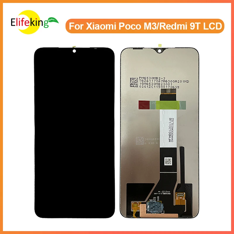 6 53 for xiaomi poco m3 lcd display touch screen digitizer assembly with frame for redmi 9t phone repair parts replacement free global shipping