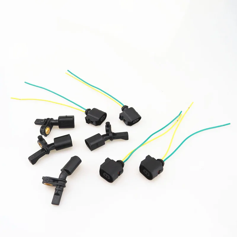 

AZQFZ ABS Wheel Speed Sensor + Cable Plug For VW Passat Golf Fox Polo Tiguan A1 A2 A3 Q2 TT WHT 003 860 WHT 003 862 6E0 973 702