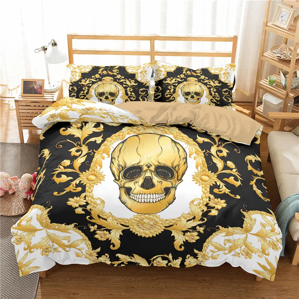 

Luxury Bedding Set Baroque Styles Quilt Covers Duvet Cover King Size Queen Sizes Comforter Sets 2/3pc Home Textiles