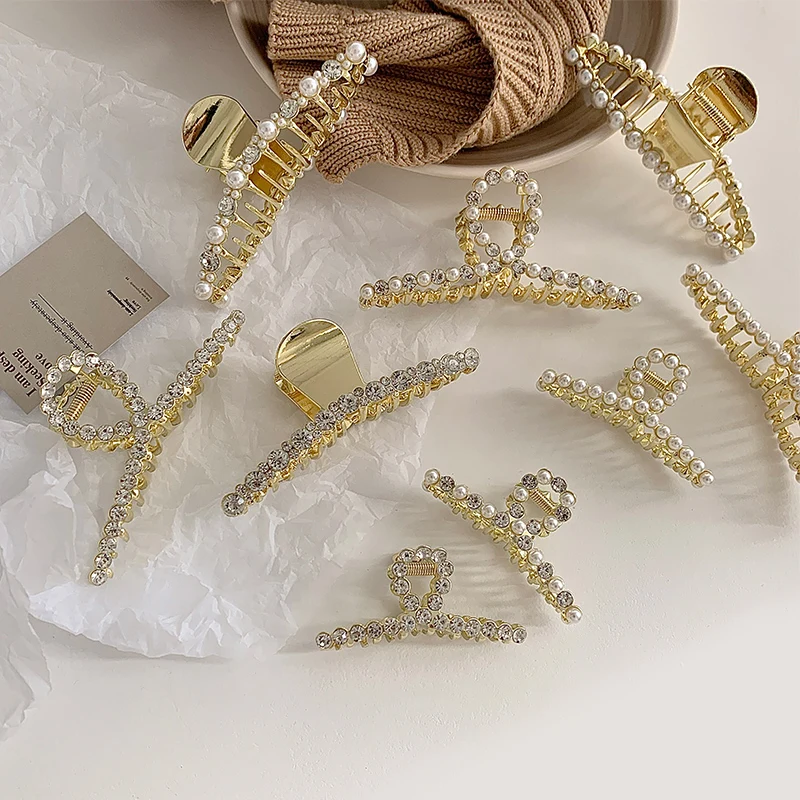 

Корейские стразы Ins Большой жемчуг сверкающие кристаллы заколки для волос большой размер Макияж для укладки волос заколки женские аксессуа...