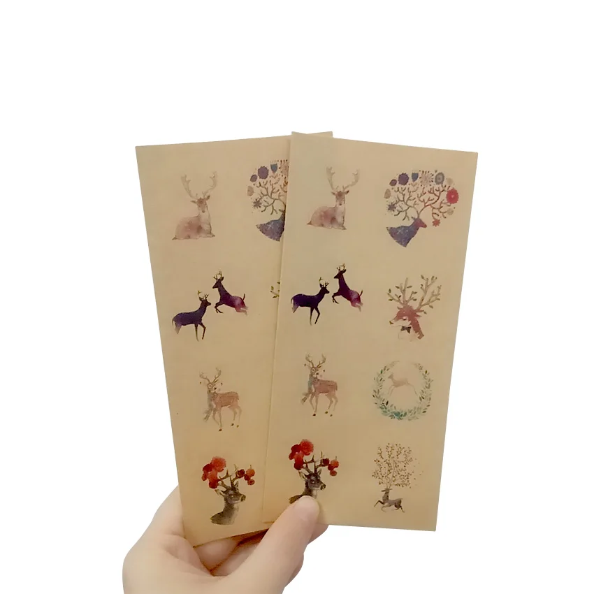 16 наклеек в китайском стиле система рисования и оленя герметичные наклейки