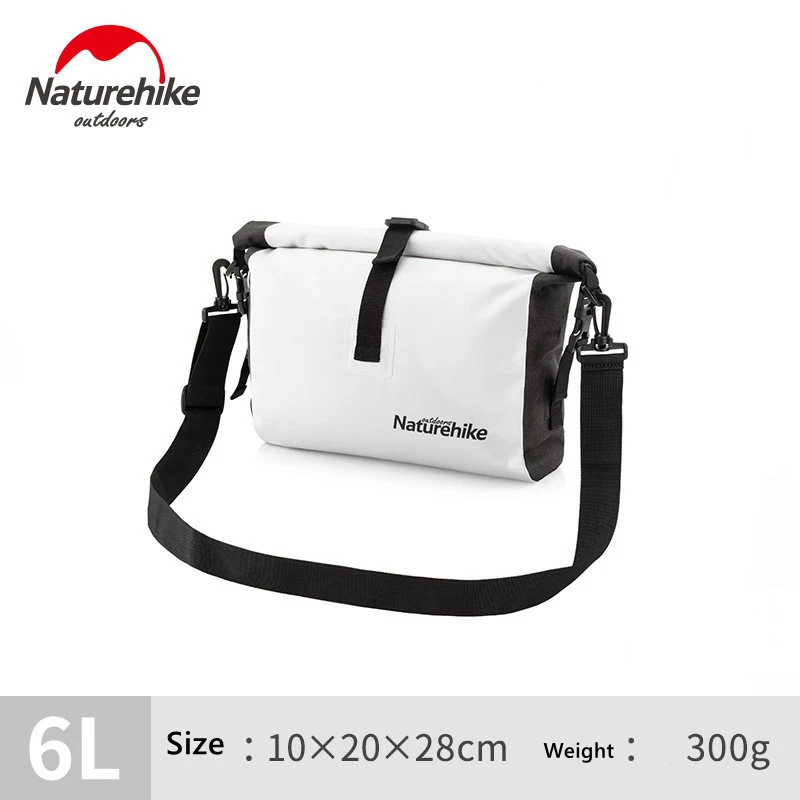6L White Naturehike 6L/15L сухой мешок влажной сухой разделения Каякинг дрейфующий пляж сухой портфель с одной лямкой сумка для плавания хранения - Цвет: 6L White