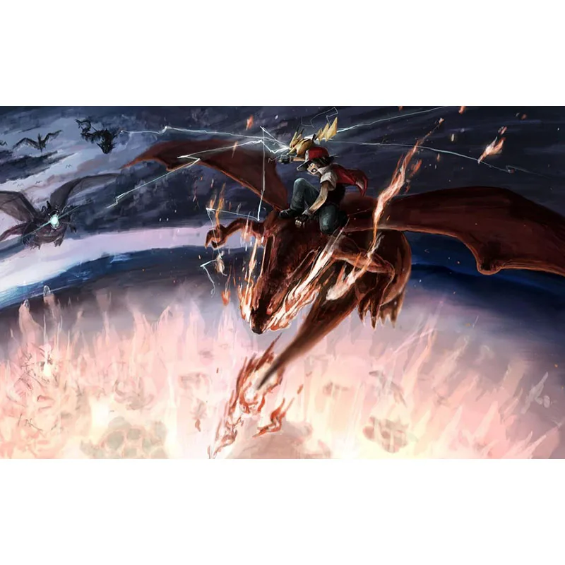 

Bandai Pokemon Card Game Family Entertainment Playmat Charizard Pad Dragon Monster Mousepad Trading Card Game Toys