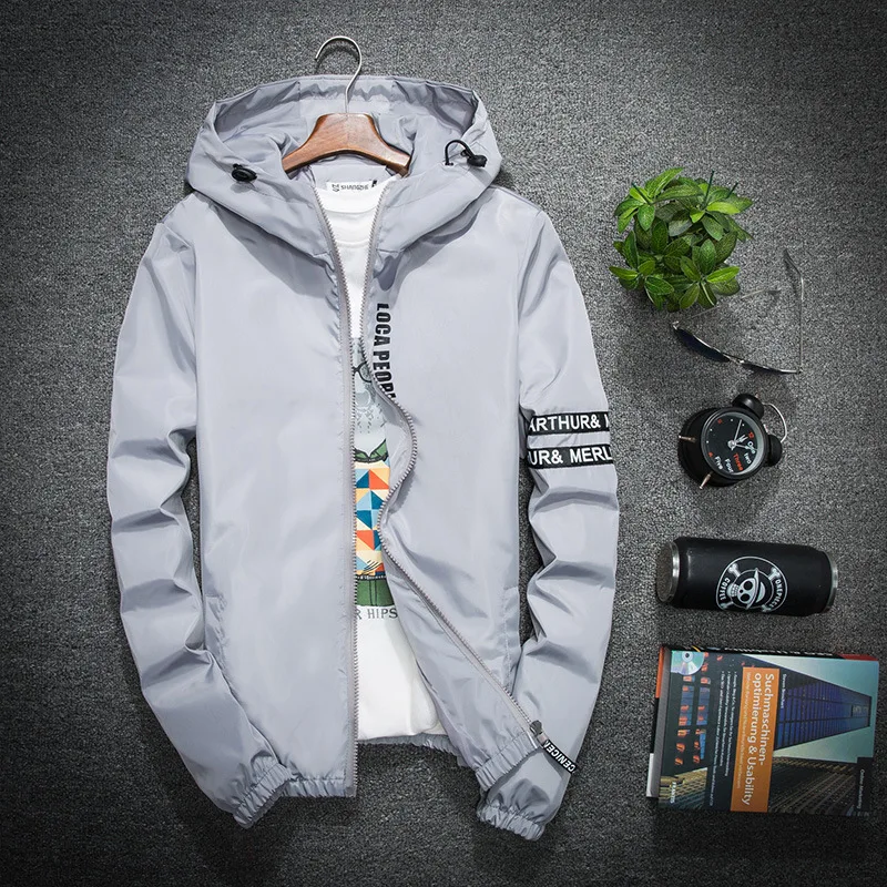 2019 весна осень тонкая ветровка пилот куртка мужская негабаритная masculina Slim Fit Young с