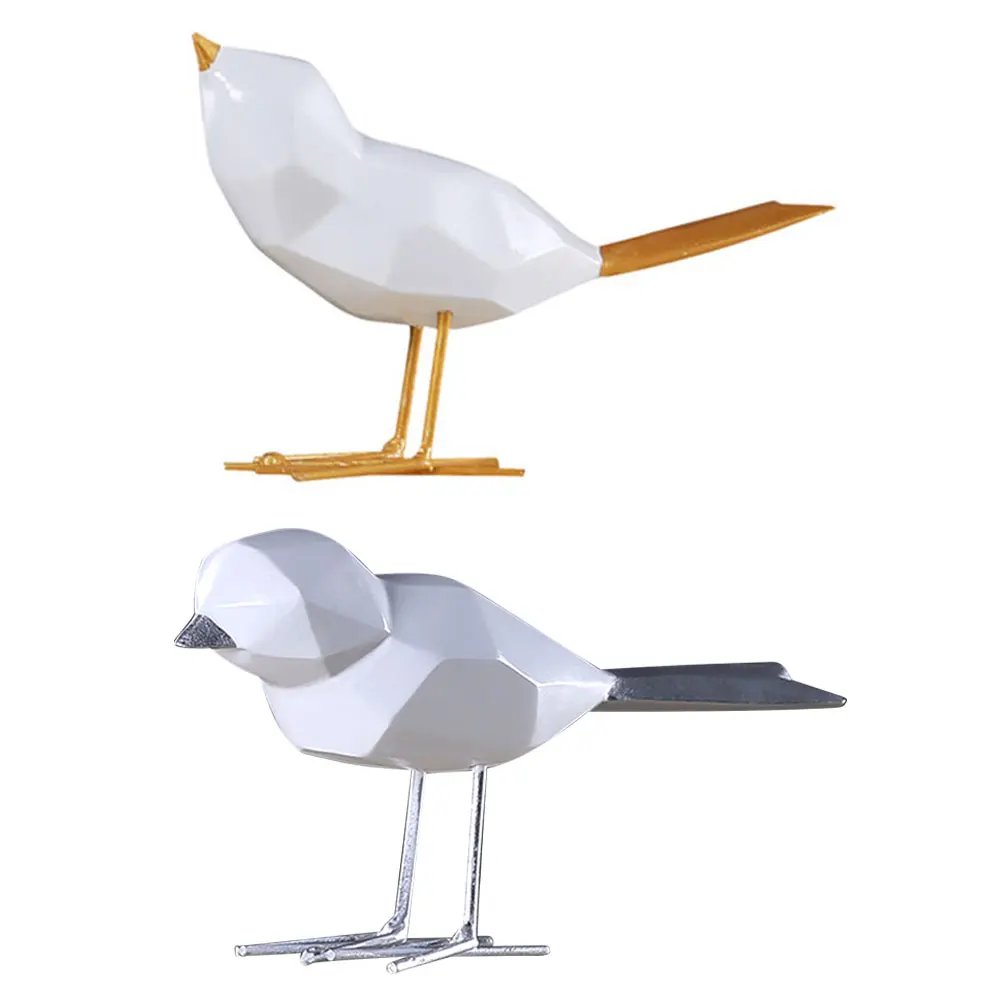 Nordic Minimalist Resin Bird Figurine Simulation White Modern Home Furnishing Decor Craft for Christmas Office 1 | Дом и сад