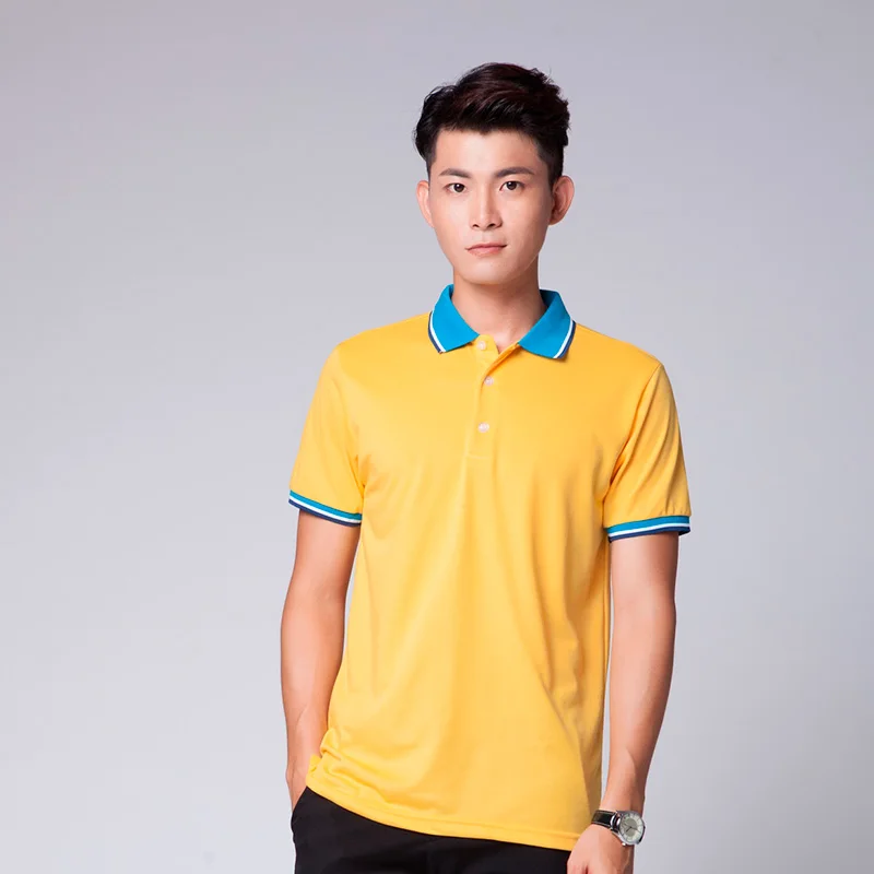 

260g32 high density CVC business Lapel short sleeve polo shirt for men and women