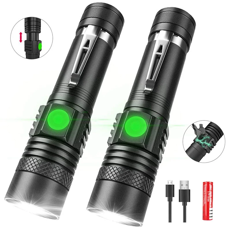 Суперъяркий светодиодный фонарик T6/L2/V6 фонарь с фокусировкой и подзарядкой от USB
