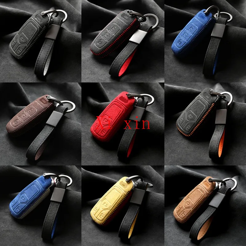 

Для Audi A4l, a6l, a3l, q3, q5l, q2l, a5, q7, a8, под заказ, Подлинная алькантара, замшевый чехол для ключей, высококачественный чехол для ключей