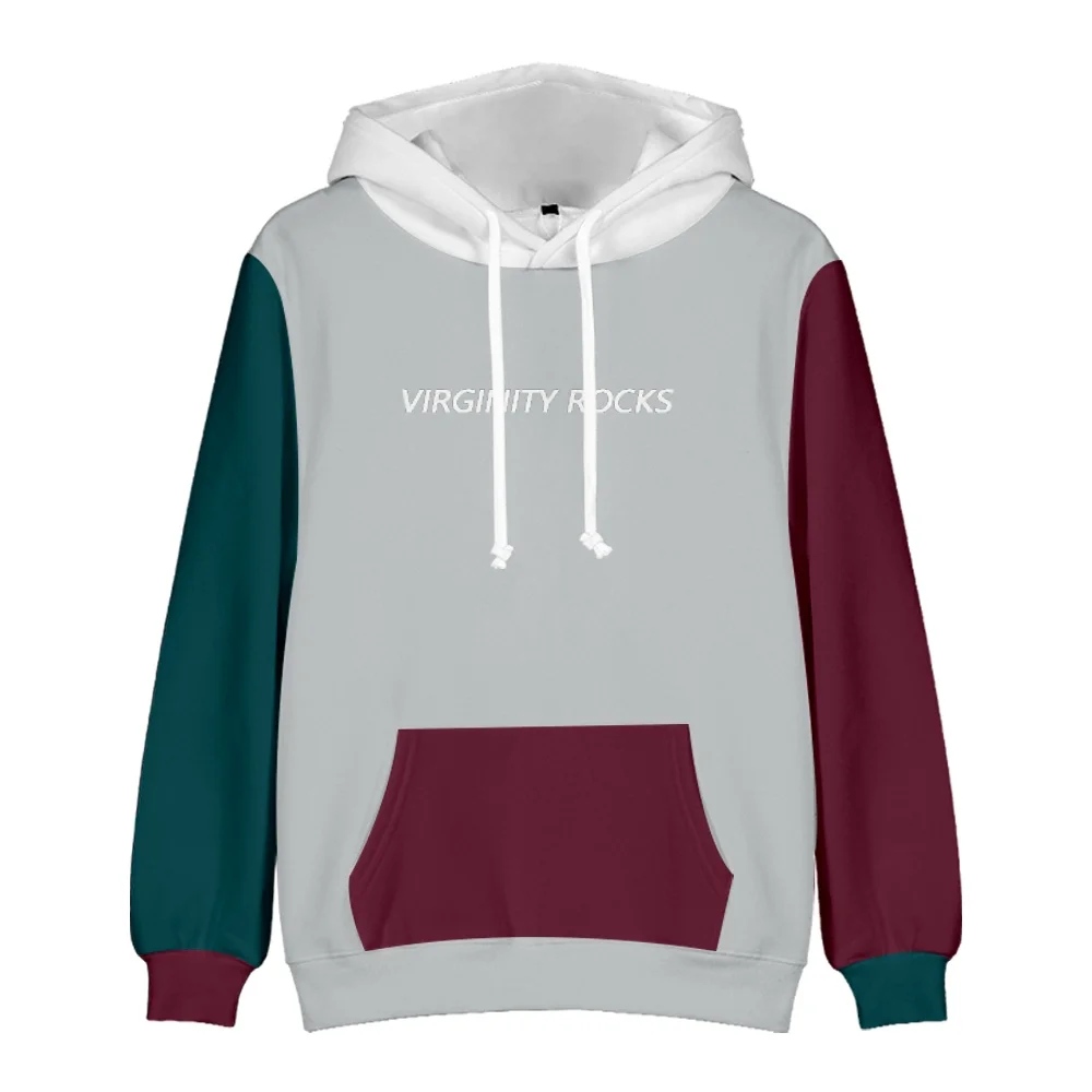 Danny Duncan Virginity Rocks Color Block Grey Hoodie3D Trendy Print All-match Harajuku Unisex Hoodie Tops Men-Clothes | Мужская одежда