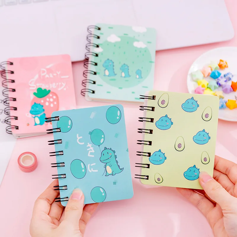 Kawaii милый мультфильм Клубника динозавр мини спираль A7 тетрадь ежедневник