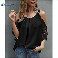 2021 ladies lace strapless shirt large size casual summer top new white splicing shirt blusa for women sling sexy tops