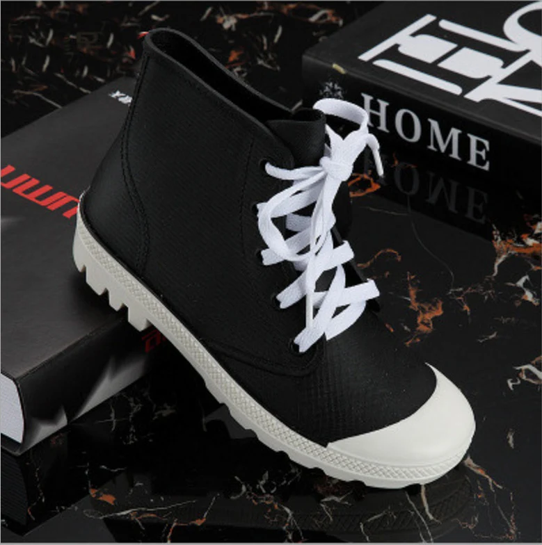 Сезон весна осень Низкие непромокаемые сапоги для взрослых на ремешке