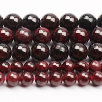 natural round gemstone beads loose smooth garnet beads jewelry for making diy bracelet earring necklace jewelry accessories