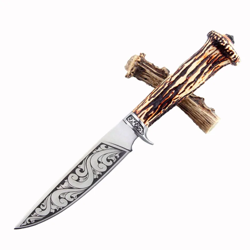 DuoClang Открытый походный нож с фиксированным лезвием стальная головка + имитация