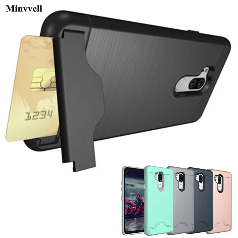 Матовый двухслойный силиконовый резиновый чехол бумажник для LG G7 G6 ThinQ