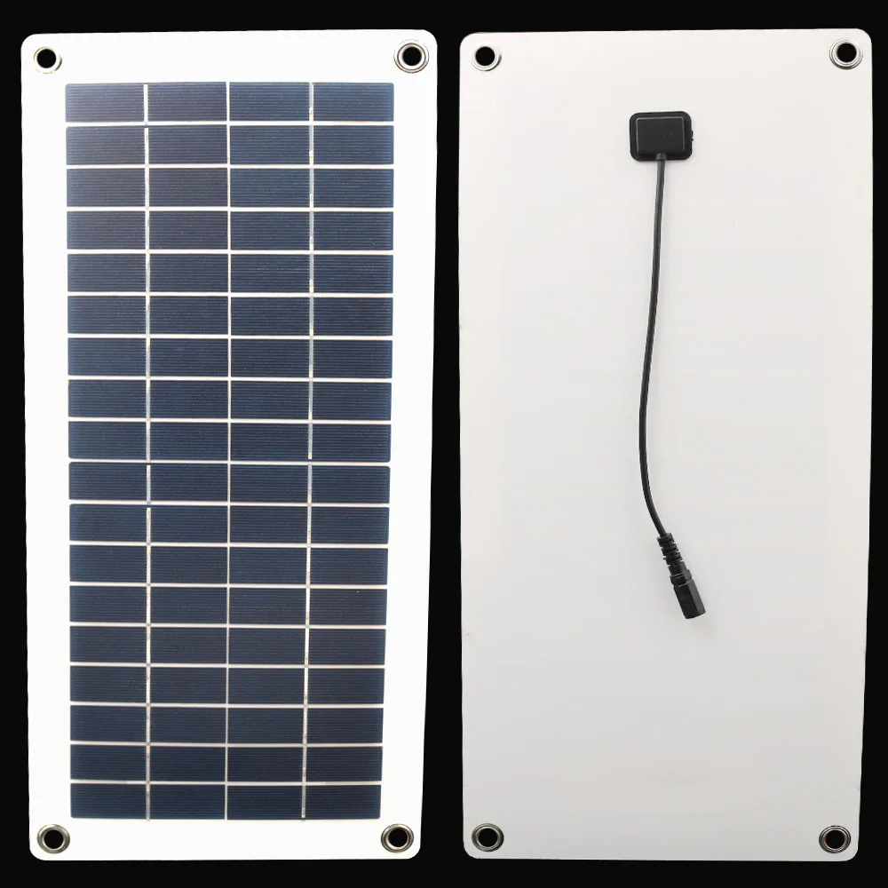 Портативная полугибкая солнечная панель 12 В 10 Вт внешнего аккумулятора зарядка