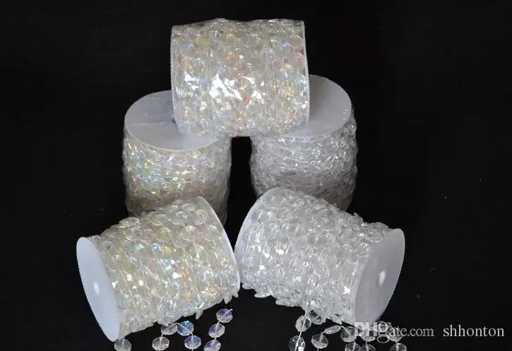 

30 Meters Diamond Crystal Acrylic Beads Roll Hanging Garland Strand Wedding Birthday Christmas Decor DIY Curtain
