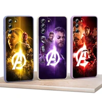 marvel avengers hero colorful for samsung galaxy s21 s20 fe s10 note20 note10 ultra plus lite pro 5g liquid soft phone case