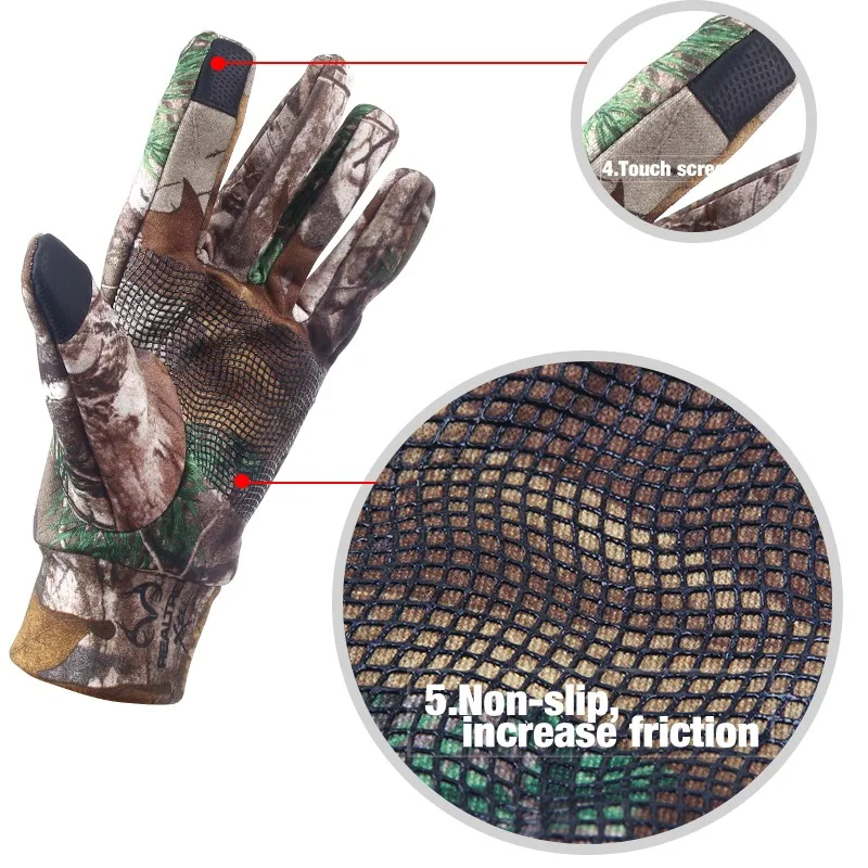 Зимние перчатки для охоты кемпинга велоспорта рыбалки противоскользящие теплые