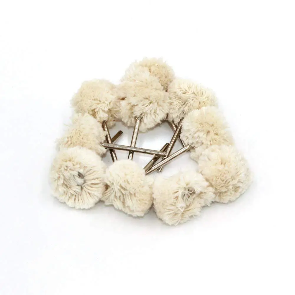 

10Pc 3mm Shank Fine Wool Finishing Ball Wheels Buffing Polishing Rotary Tool Machine Brush Burr Removal Deflash Tool Accessories