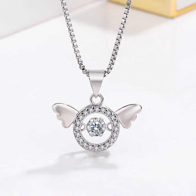Женское колье с подвеской в виде крыла ангела из серебра 925 пробы | Украшения и