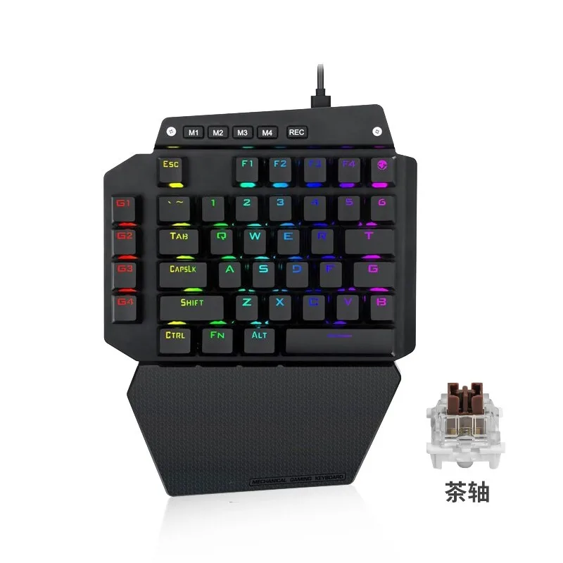 K700 Механическая игровая клавиатура Одноручная с подсветкой RGB коричневый