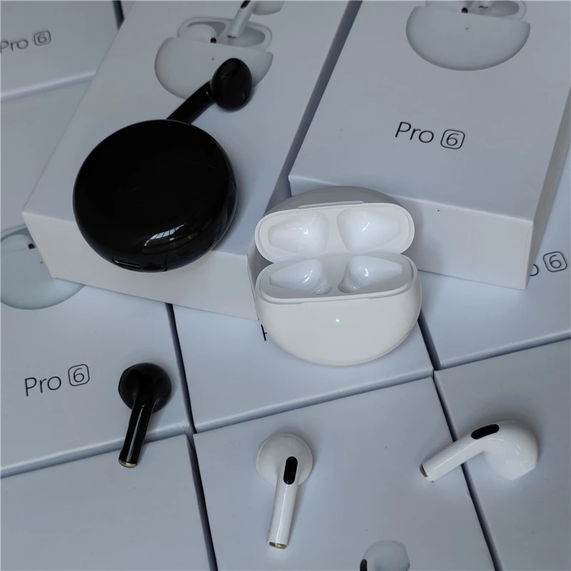 

Беспроводные Bluetooth-наушники Pro 6 TWS, Спортивная гарнитура с микрофоном, музыкальные наушники-вкладыши для iPhone, Xiaomi, Huawei