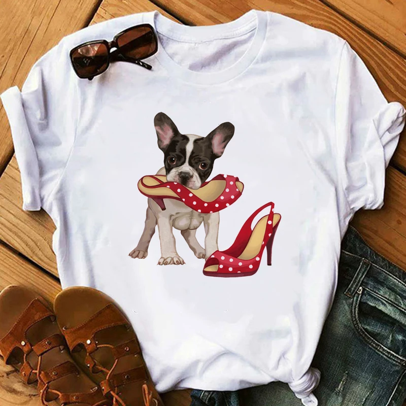 

2020 Little Yorkshire Terrier Dog T Shirt Women Summer Tops Lovely Angel Youkshire Print Girls Tee Animal Female T-shirt