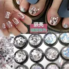 50 г блестящее зеркало серебряная вспышка Серебряная прямоугольная квадратная блестящая блестка Волшебные блестящие чешуйчатые алмазные ромбовидные Блестки для ногтей