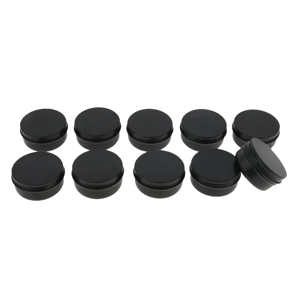 

10Pcs Aluminium Cosmetic Pots Lip Balm Jars Candle Tin Empty 30g 50g 60g 80g